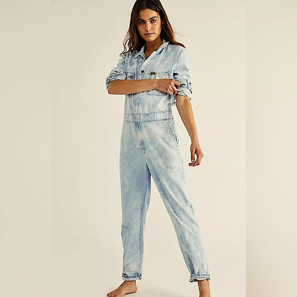 Lee VINTAGE MODERN UNION-ALLS Indigo Acid Wash One Piece Soft Denim Jumpsuit